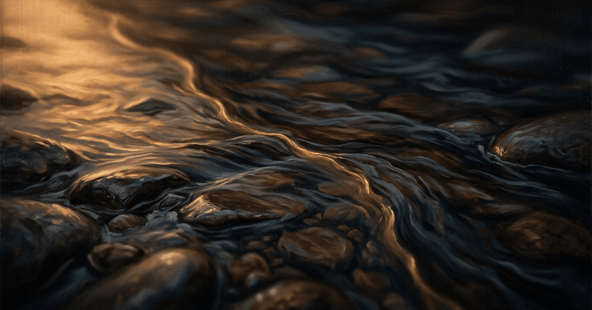 Dos corrientes de agua que fluyen paralelas, cerca pero sin perder su forma — autoapoyo